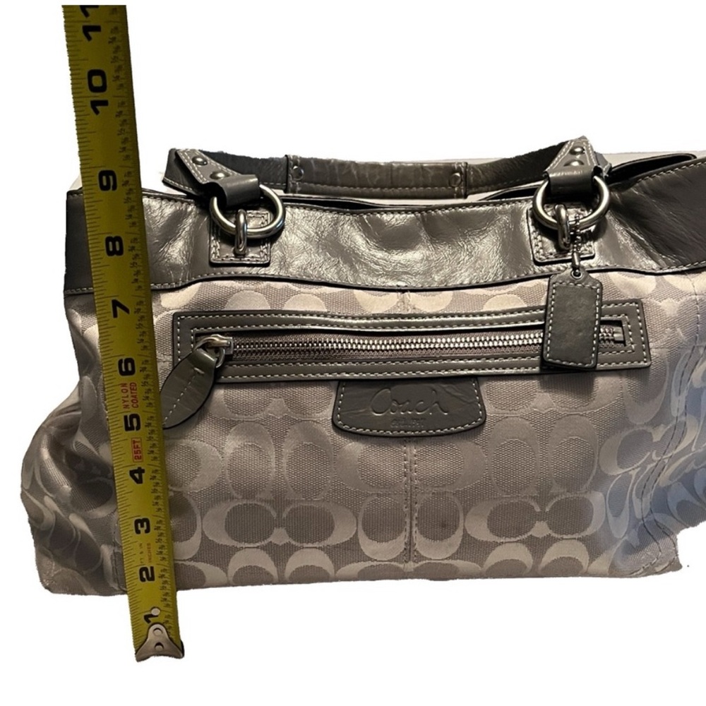 Coach Silver Signature Penelope Large Shopper Tote Bag with original Tag - Picture 9 of 15